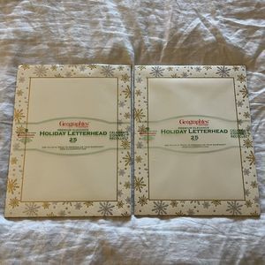 Lot of 2 NEW Geographics Christmas Silver & Gold Frost Holiday Letterhead 50 NIP